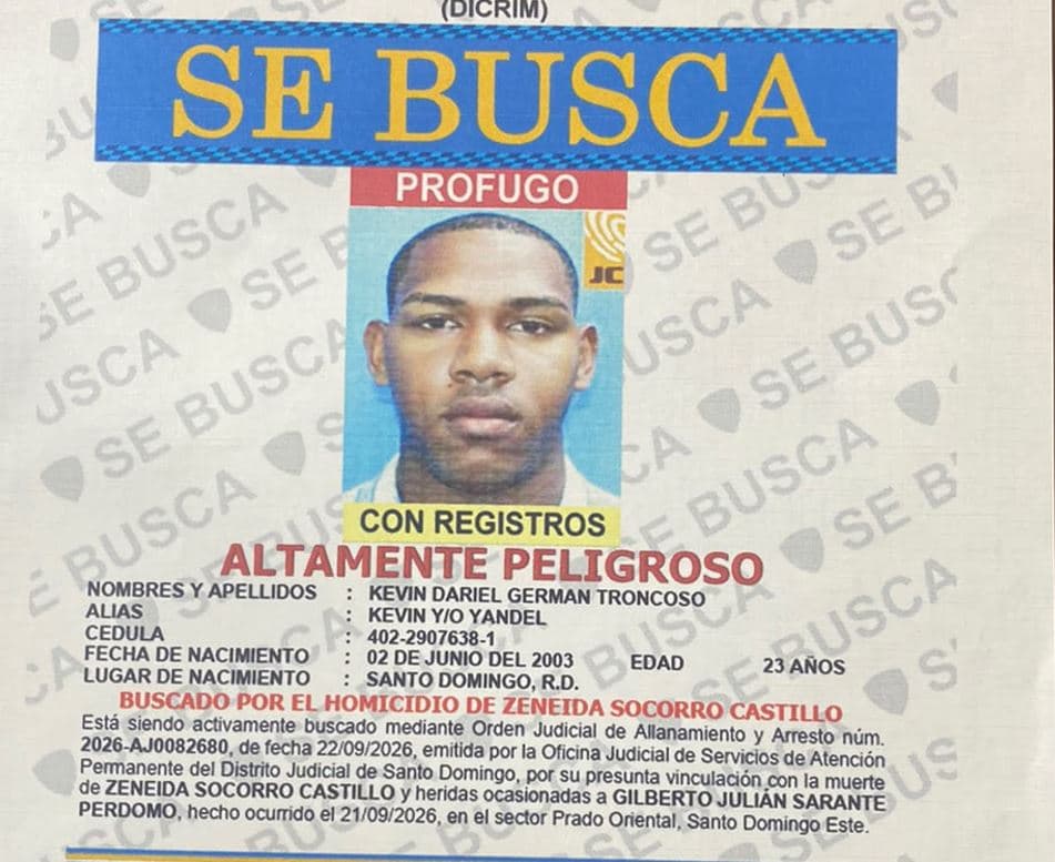 Policía identifica a Kelvin Dariel Germán como uno de los responsable de ataque en el que murió esposa de Julián Oro Duro